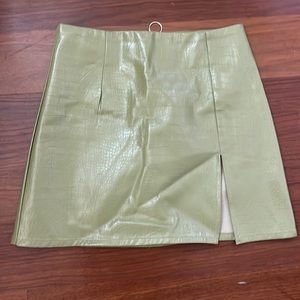 Princess polly green leather skirt